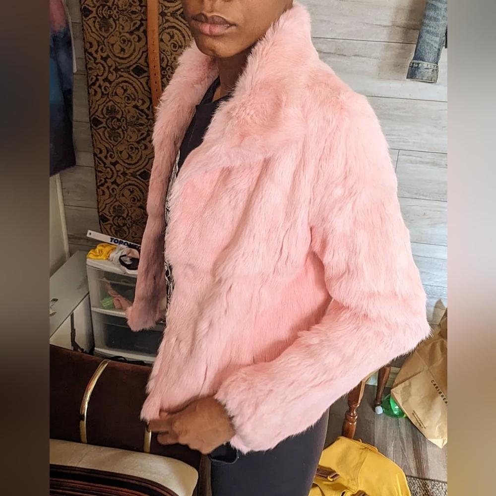 100% Genuine Rabbit Fur Coat